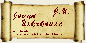 Jovan Uskoković vizit kartica